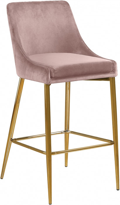 Meridian Furniture - Karina Velvet Counter Stool Set of 2 in Pink - 789Pink-C