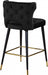 Meridian Furniture - Kelly Velvet Counter Stool Set of 2 in Black - 791Black-C - GreatFurnitureDeal