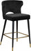 Meridian Furniture - Kelly Velvet Counter Stool Set of 2 in Black - 791Black-C - GreatFurnitureDeal