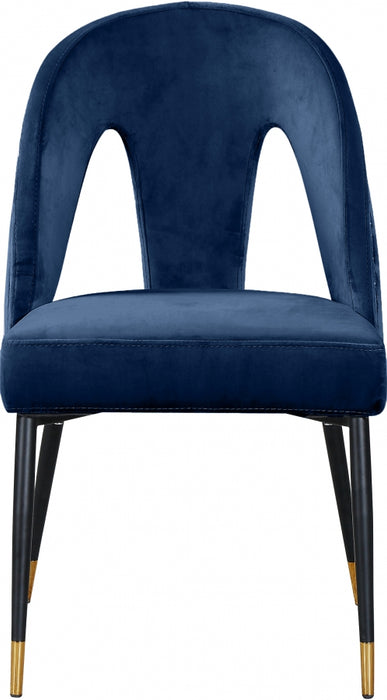 Meridian Furniture - Akoya Velvet Dining Chair Set of 2 in Navy - 794Navy-C - GreatFurnitureDeal