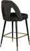 Meridian Furniture - Akoya Velvet Counter Stool Set of 2 in Black - 795Black-C - GreatFurnitureDeal