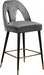 Meridian Furniture - Akoya Velvet Counter Stool Set of 2 in Grey - 795Grey-C - GreatFurnitureDeal