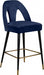 Meridian Furniture - Akoya Velvet Counter Stool Set of 2 in Navy - 795Navy-C - GreatFurnitureDeal