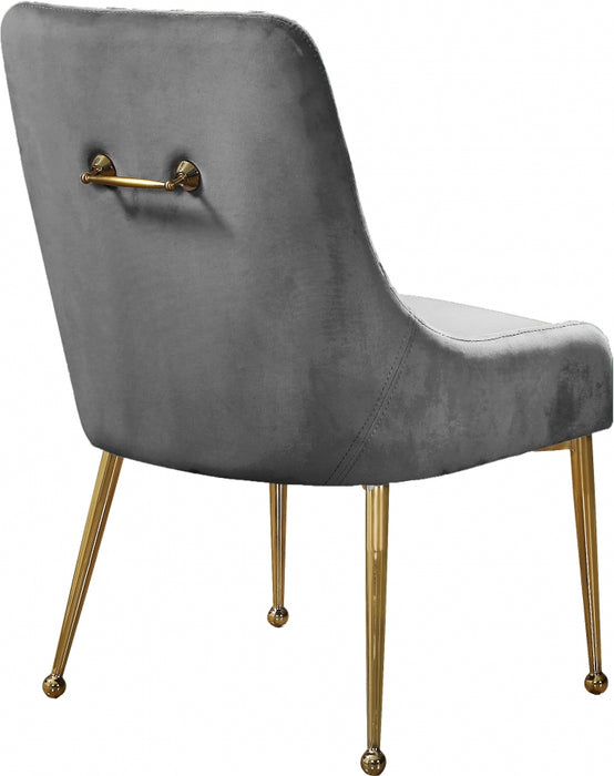 Meridian Furniture - Owen Velvet Dining Chair Set of 2 in Grey - 744Grey - GreatFurnitureDeal