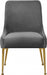 Meridian Furniture - Owen Velvet Dining Chair Set of 2 in Grey - 744Grey - GreatFurnitureDeal