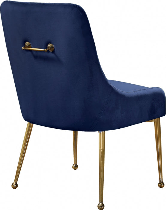 Meridian Furniture - Owen Velvet Dining Chair Set of 2 in Navy - 744Navy - GreatFurnitureDeal