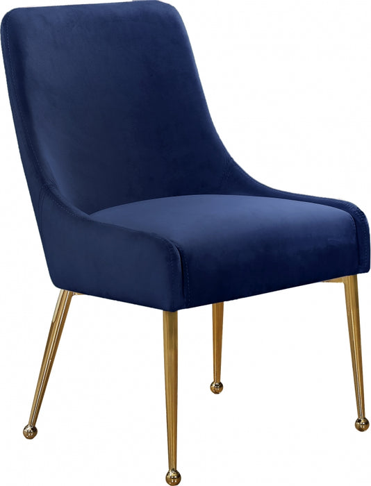 Meridian Furniture - Owen Velvet Dining Chair Set of 2 in Navy - 744Navy