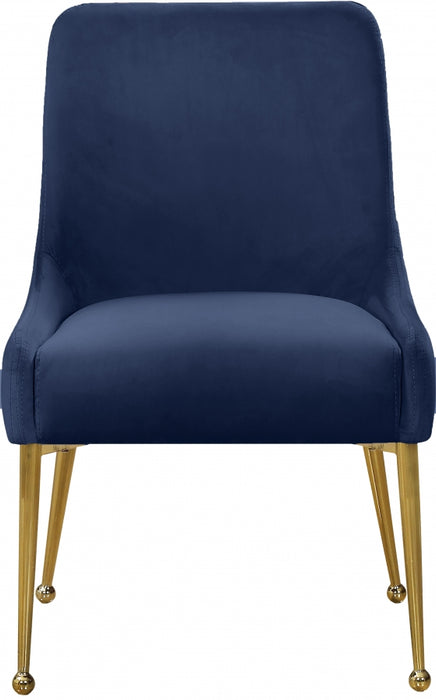 Meridian Furniture - Owen Velvet Dining Chair Set of 2 in Navy - 744Navy - GreatFurnitureDeal