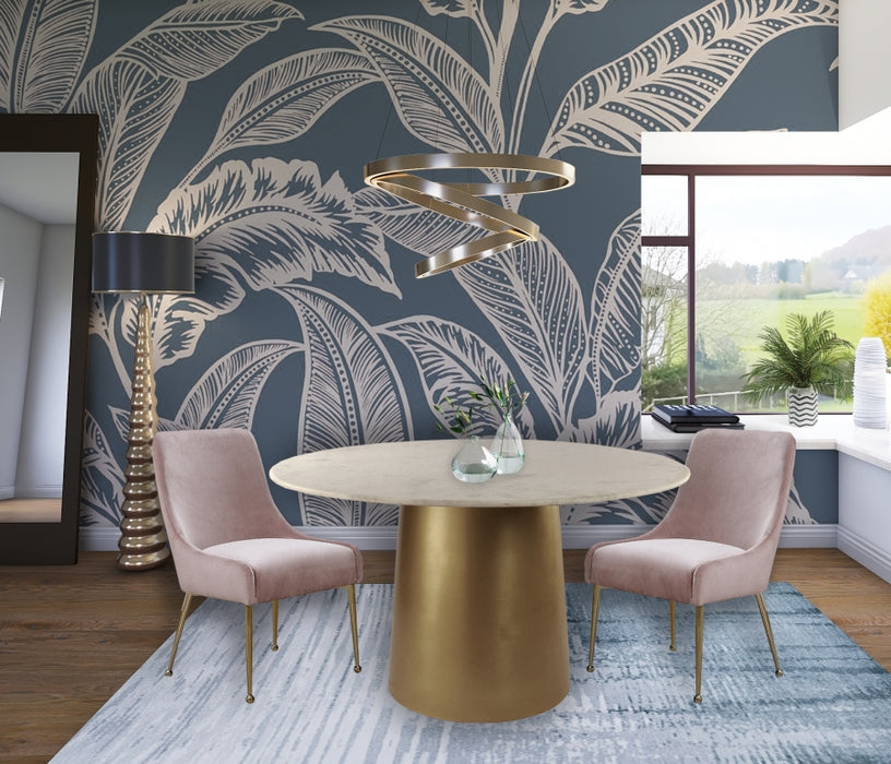 Meridian Furniture - Owen Velvet Dining Chair Set of 2 in Pink - 744Pink