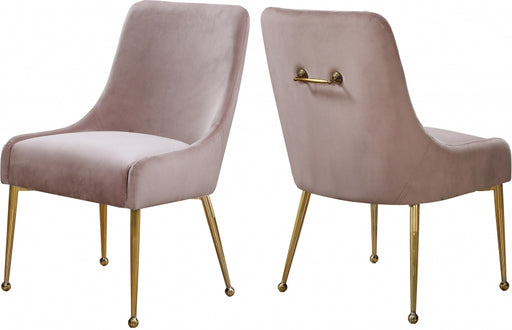 Meridian Furniture - Owen Velvet Dining Chair Set of 2 in Pink - 744Pink - GreatFurnitureDeal