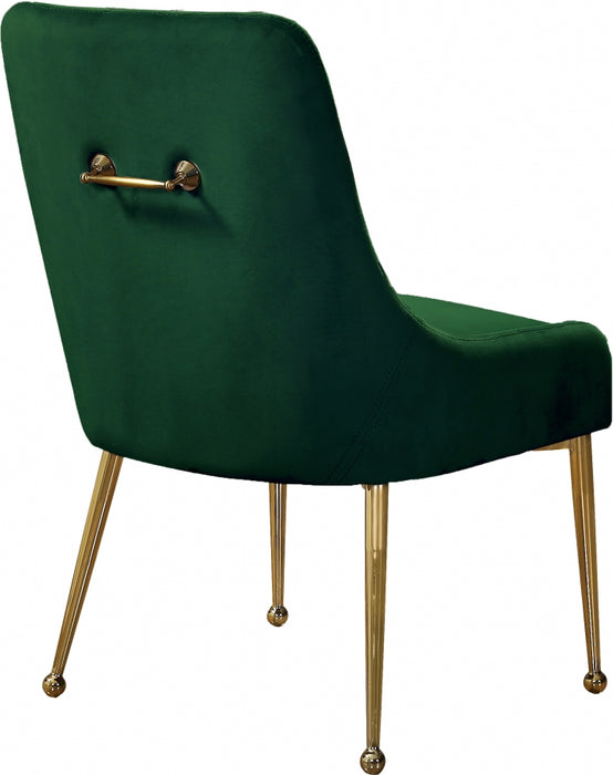Meridian Furniture - Owen Velvet Dining Chair Set of 2 in Green - 744Green - GreatFurnitureDeal