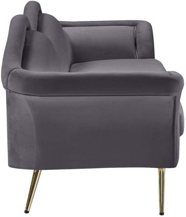 Meridian Furniture - Lips Velvet Sofa in Grey - 607Grey-S - GreatFurnitureDeal