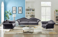 Meridian Furniture - Lips Velvet Chair in Grey - 607Grey-C - GreatFurnitureDeal