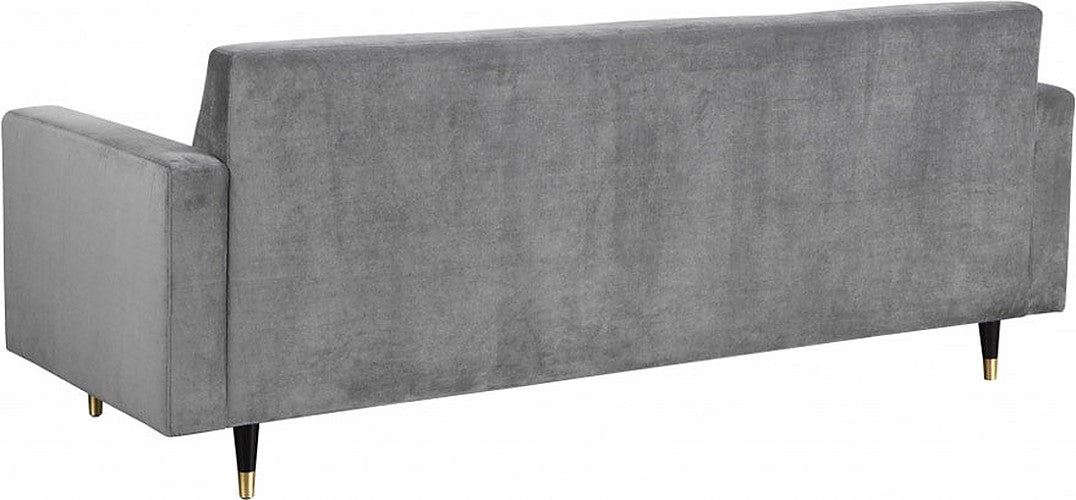 Meridian Furniture - Lola Velvet Sofa in Grey - 619Grey-S - GreatFurnitureDeal