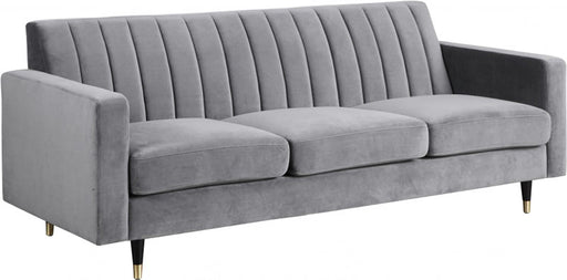 Meridian Furniture - Lola 3 Piece Living Room Set in Grey - 619Grey-S-3SET - GreatFurnitureDeal
