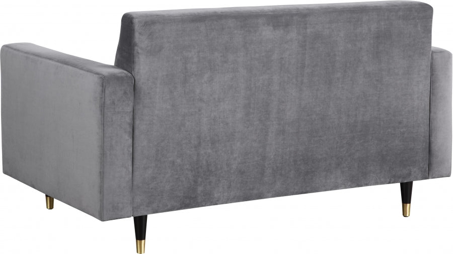 Meridian Furniture - Lola Velvet Loveseat in Grey - 619Grey-L - GreatFurnitureDeal