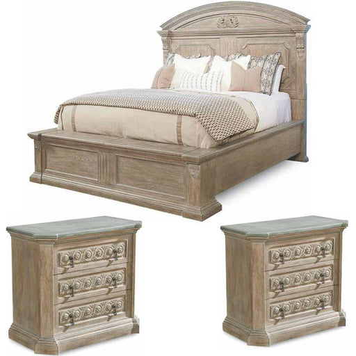 ART Furniture - Arch Salvage Parchment Chambers 3 Piece Queen Panel Bedroom Set - 233155-2802-3SET