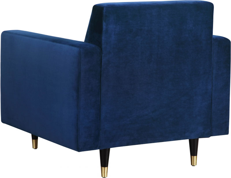 Meridian Furniture - Lola Velvet Chair in Navy - 619Navy-C - GreatFurnitureDeal