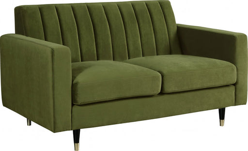 Meridian Furniture - Lola 3 Piece Living Room Set in Olive - 619Olive-S-3SET - GreatFurnitureDeal