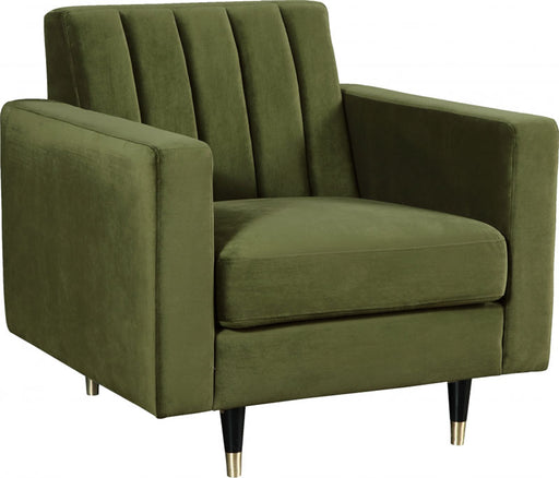 Meridian Furniture - Lola Velvet Chair in Olive - 619Olive-C - GreatFurnitureDeal