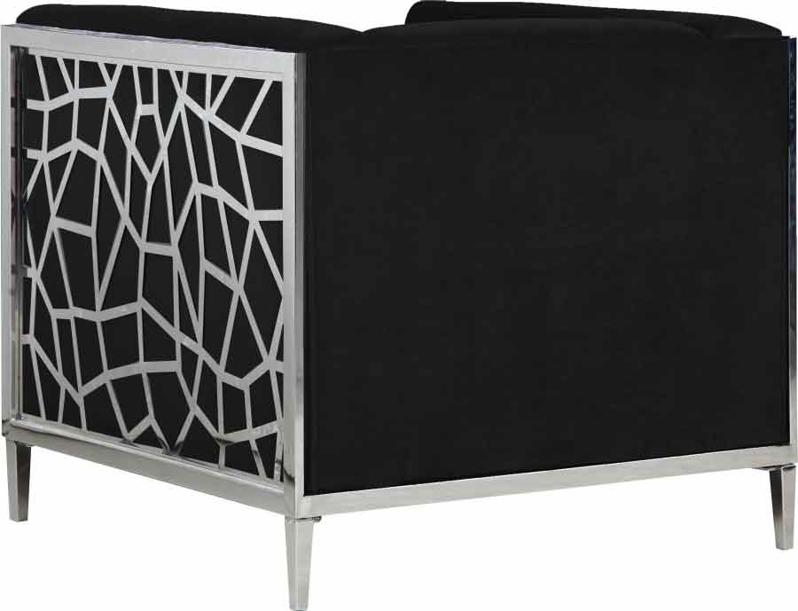 Meridian Furniture - Opal Velvet Chair in Black - 672Black-C - GreatFurnitureDeal