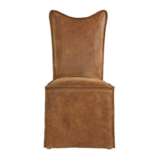 Uttermost - Delroy Armless Chairs, Cognac, Set Of 2 - 23447-2