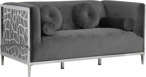 Meridian Furniture - Opal 3 Piece Living Room Set in Grey -  672Grey-S-3SET - GreatFurnitureDeal