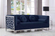 Meridian Furniture - Opal 3 Piece Living Room Set in Navy -  672Navy-S-3SET - GreatFurnitureDeal