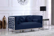 Meridian Furniture - Opal Velvet Loveseat in Navy - 672Navy-L - GreatFurnitureDeal