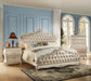 Acme Furniture - Chantelle 3 Piece Eastern King Bedroom Set in Rose Gold PU & Pearl White - 23537EK-3SET - GreatFurnitureDeal