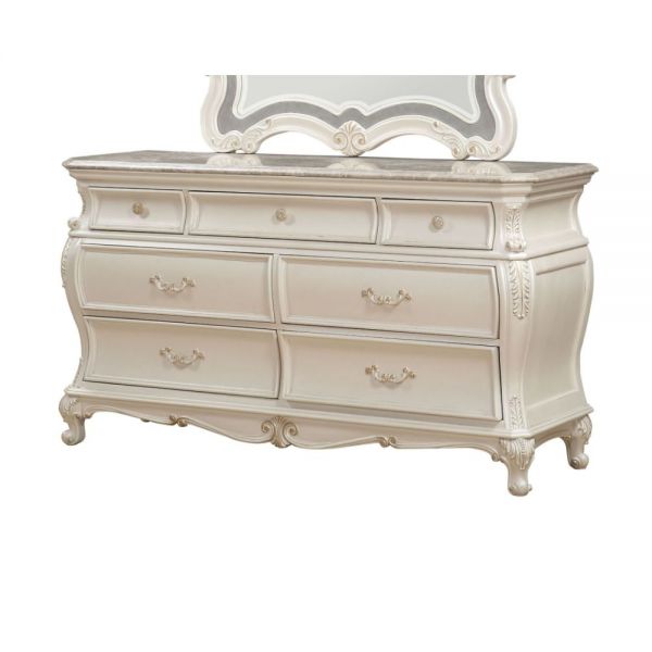 Acme Furniture - Chantelle 6 Piece Queen Bedroom Set in Pearl White - 23540Q-6SET