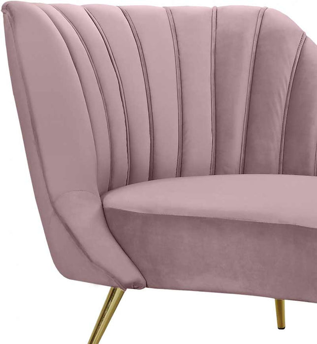 Meridian Furniture - Margo Velvet Chaise Lounge in Pink - 622Pink-Chaise