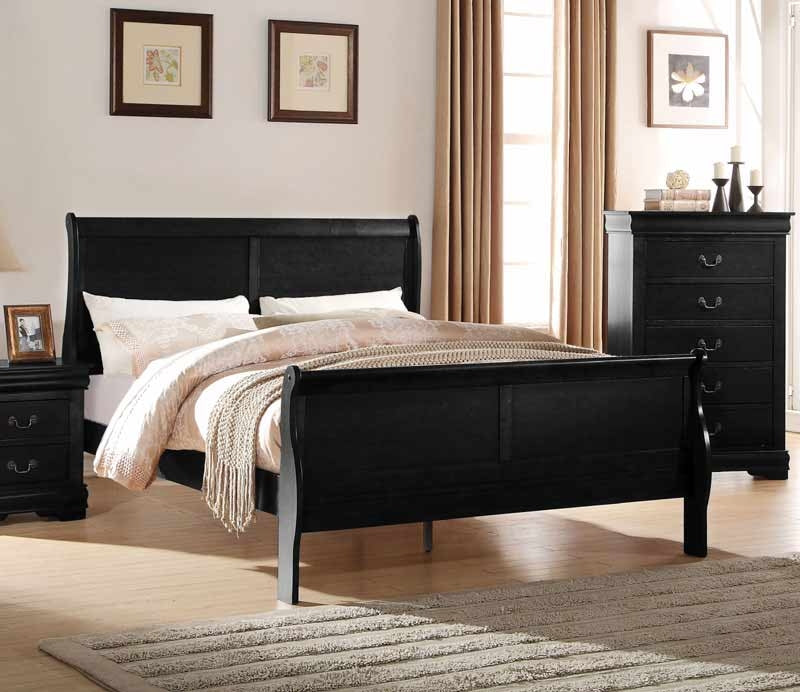 Acme Furniture - Louis Philippe Black Eastern King Bed - 23727EK