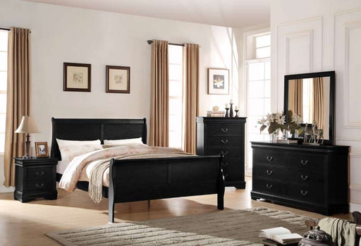 Acme Furniture - Louis Philippe Black 3 Piece Eastern King Bedroom Set - 23727EK-3SET - GreatFurnitureDeal