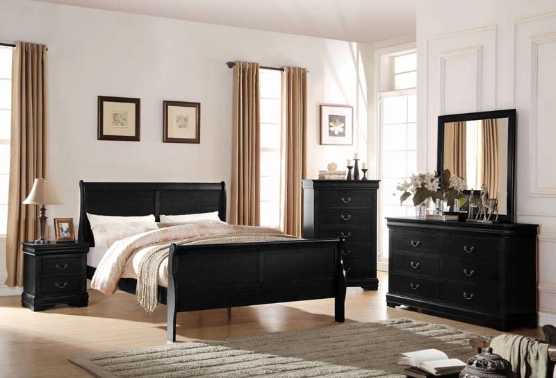 Acme Furniture - Louis Philippe Black 5 Piece Full Bedroom Set - 23737F-5SET - GreatFurnitureDeal