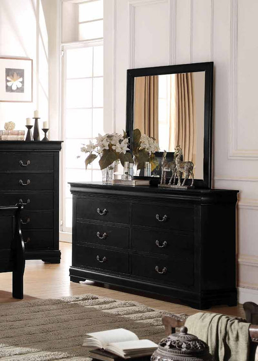 Acme Furniture - Louis Philippe Black Dresser with Mirror - 23735-34