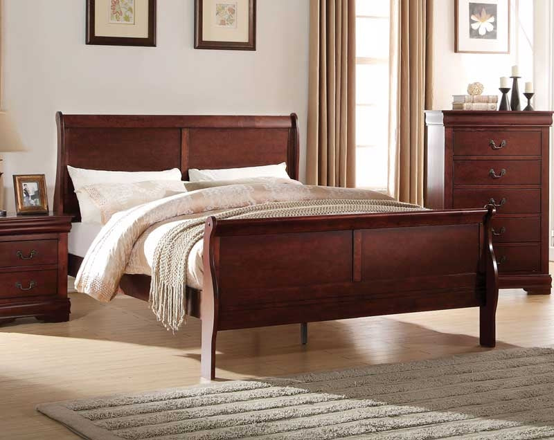 Acme Furniture - Louis Philippe Cherry Queen Bed - 23750Q