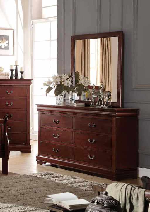 Acme Furniture - Louis Philippe Cherry Dresser with Mirror - 23754-55 - GreatFurnitureDeal
