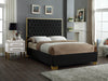 Meridian Furniture - Lana Velvet Queen Bed in Black - LanaBlack-Q - GreatFurnitureDeal