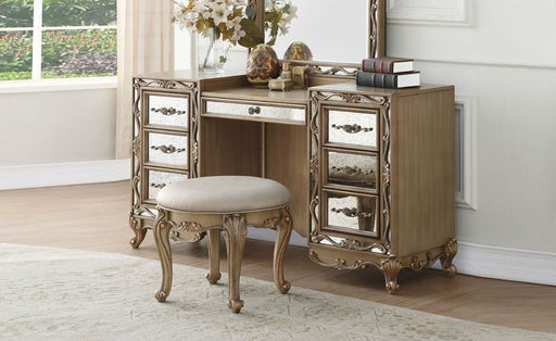 Acme Furniture - Orianne Antique Gold 2 Piece Vanity Desk Set - 23797-2SET - GreatFurnitureDeal