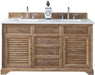 James Martin Furniture - Savannah 60" Driftwood Double Vanity with 3 CM Arctic Fall Solid Surface Top - 238-104-5611-3AF