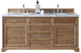James Martin Furniture - Savannah 72" Driftwood Double Vanity with 3 CM Carrara Marble Top - 238-104-5711-3CAR