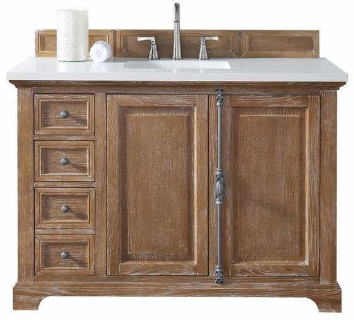 James Martin Furniture - Providence 48" Driftwood Single Vanity with 3 CM Carrara Marble Top - 238-105-5211-3CAR - GreatFurnitureDeal