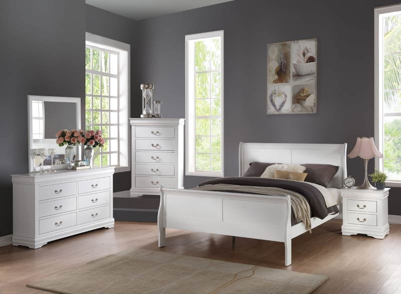 Acme Furniture - Louis Philippe White 6 Piece Twin Bedroom Set - 23845T-6SET