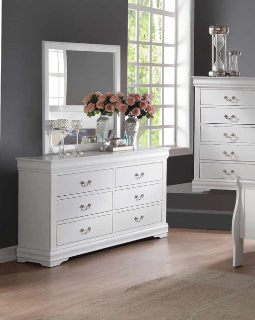 Acme Furniture - Louis Philippe White Dresser with Mirror - 23834-35 - GreatFurnitureDeal