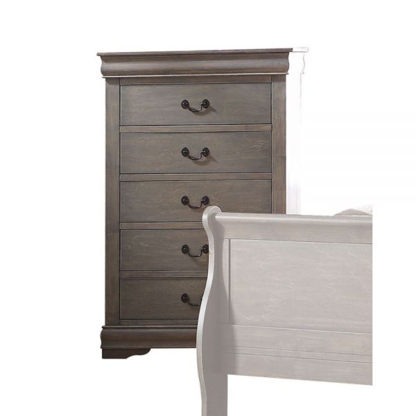 Acme Furniture - Louis Philippe Antique Gray 6 Piece Full Bedroom Set - 23870F-6SET