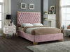 Meridian Furniture - Lana Velvet King Bed in Pink - LanaPink-K - GreatFurnitureDeal