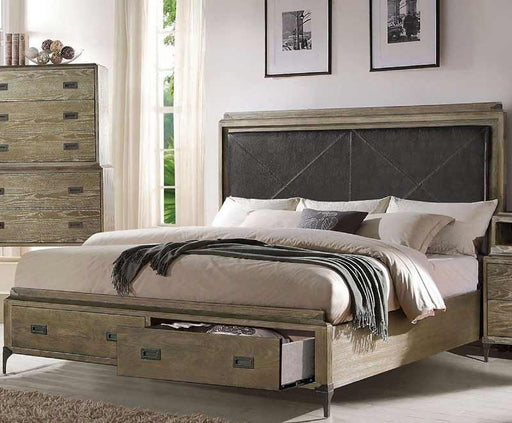 Acme Furniture - Athouman Weathered Oak California King Panel Storage Bed - 23914CK - GreatFurnitureDeal