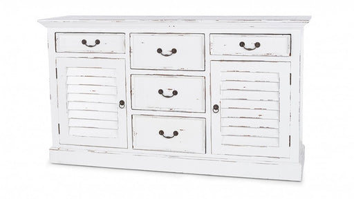 Bramble - Shutter Chest w/ 5 Drawers - White Heavy Distressed - 23932WHD