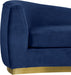 Meridian Furniture - Julian Velvet Chaise Lounge in Navy - 620Navy-Chaise - GreatFurnitureDeal